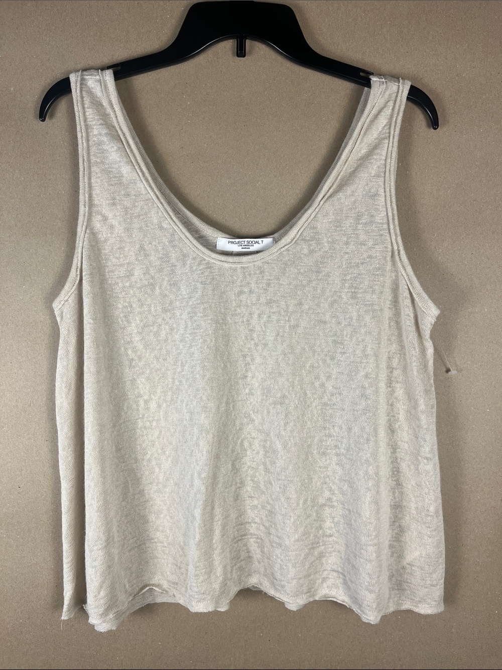 Project Social T Modal Tank Medium Oat Beige NWOT| Clean Girl Quiet Luxury